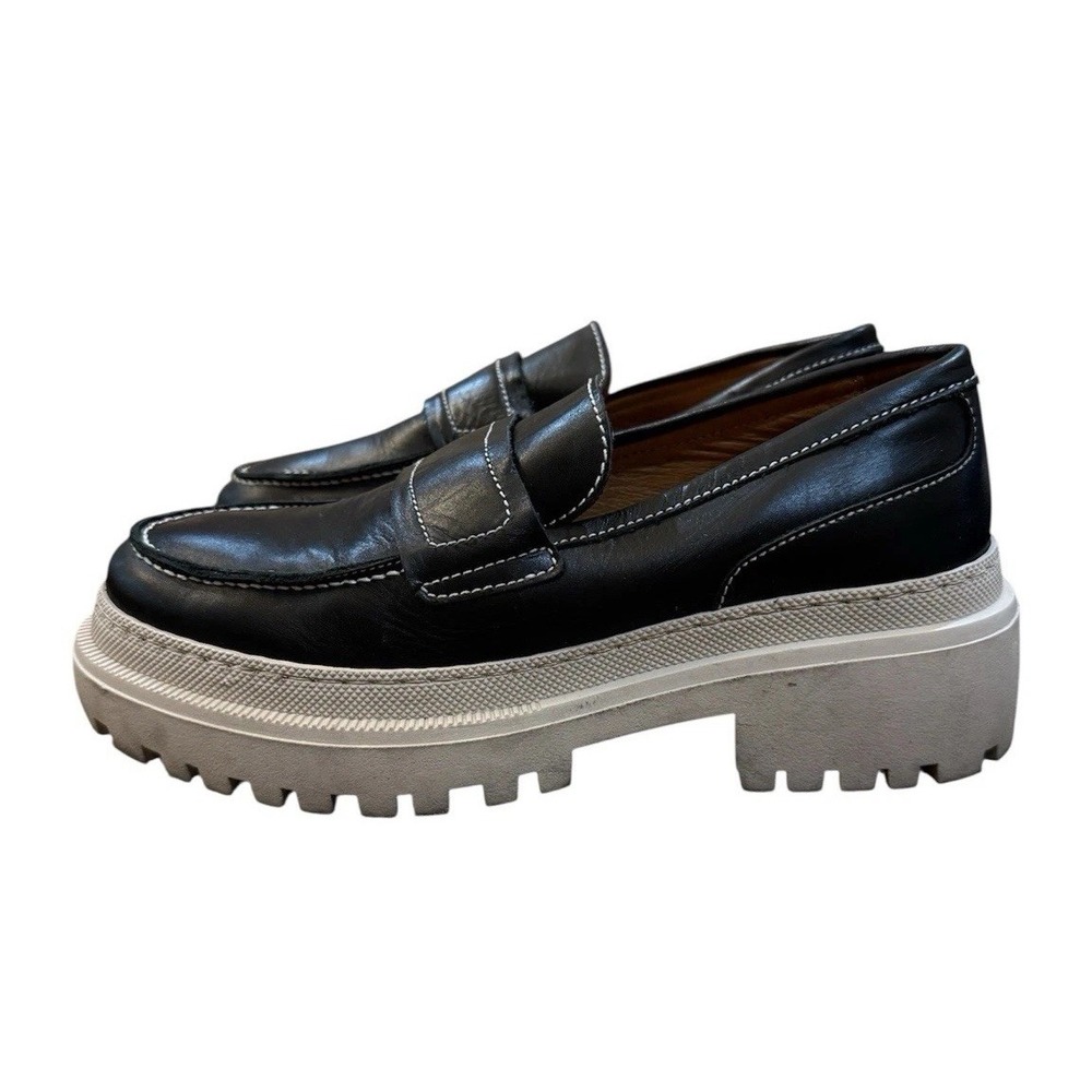 Shoe The Bear IONA CHUNKY LEATHER LOAFERS Size 8.5 Lug Sole